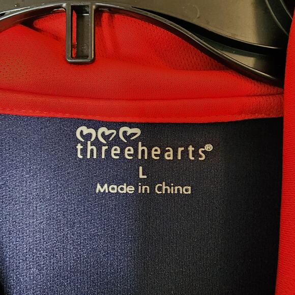 Three Hearts Jacket Womens sz Large Red White Blue Patriotic Y2K Retro - Picture 5 of 12